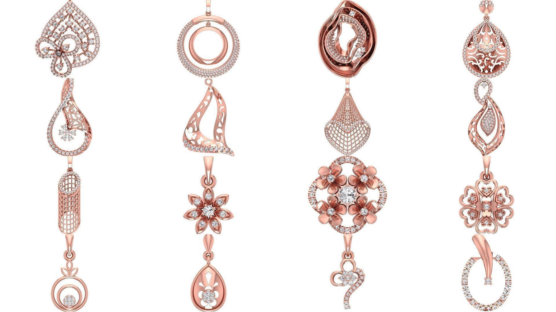 143 Women Unique Pendant 3dm STL OBJ FBX Details Collection _2