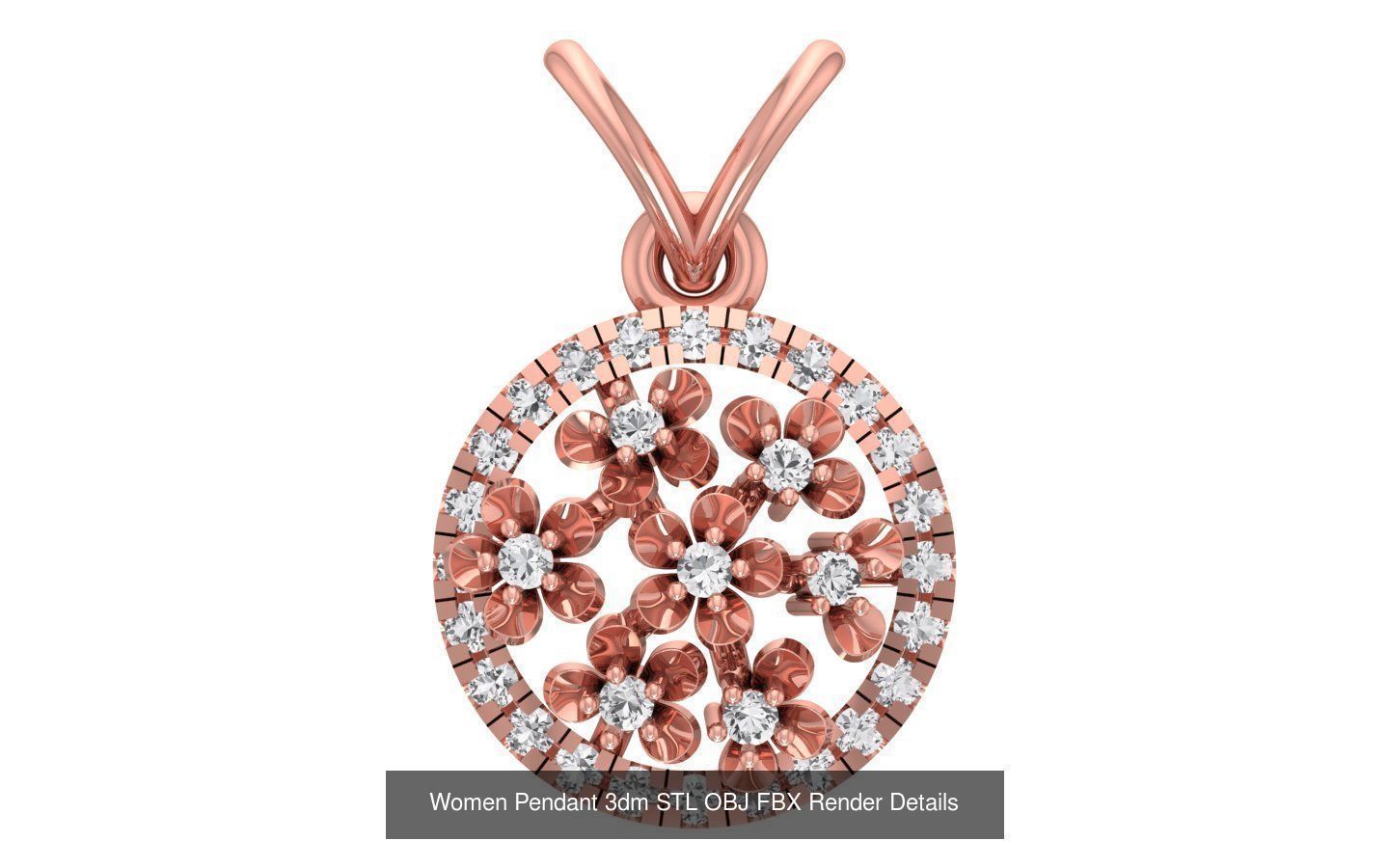 143 Women Unique Pendant 3dm STL OBJ FBX Details Collection _115