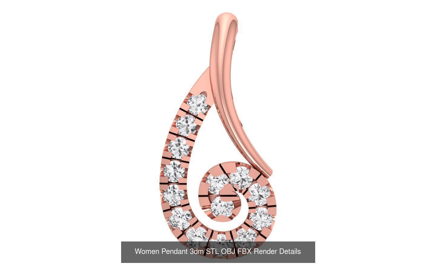 143 Women Unique Pendant 3dm STL OBJ FBX Details Collection _106