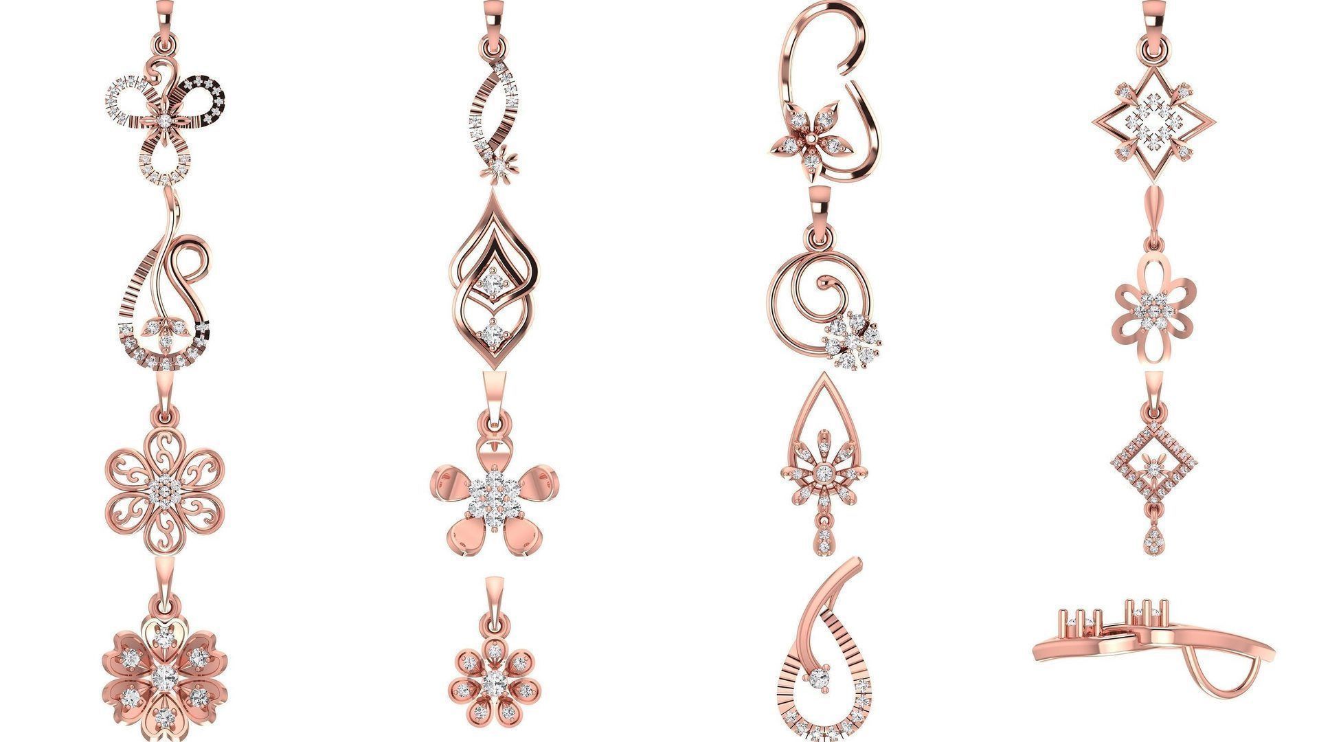 143 Women Unique Pendant 3dm STL OBJ FBX Details Collection _8