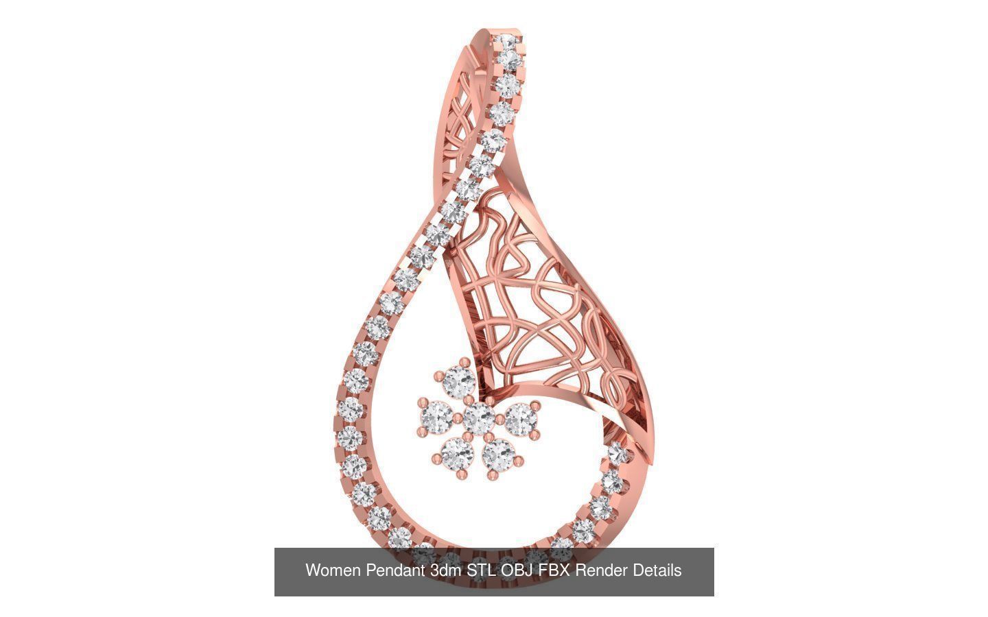 143 Women Unique Pendant 3dm STL OBJ FBX Details Collection _45