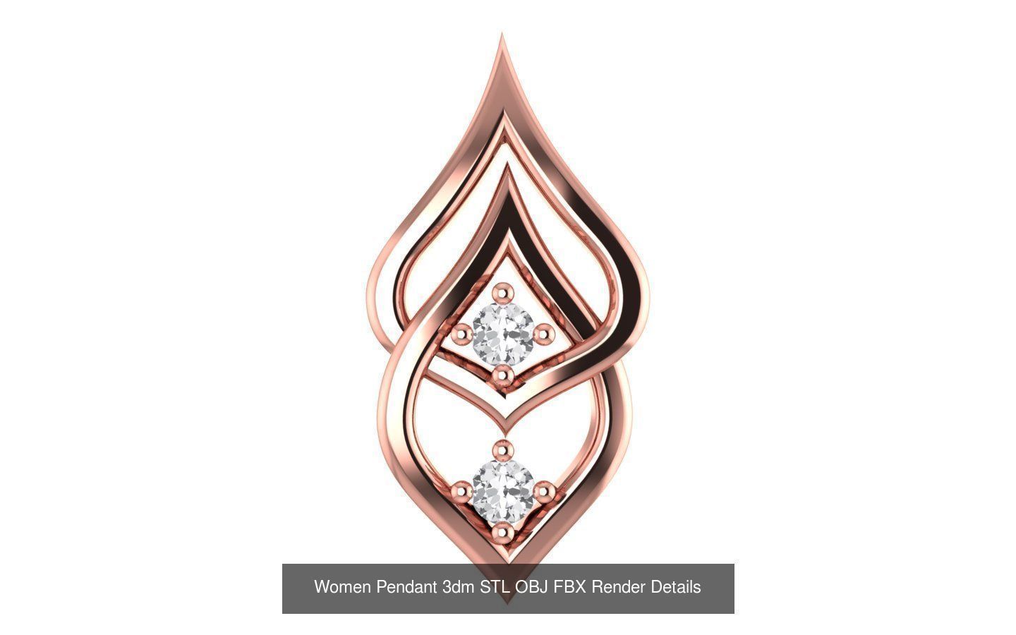 143 Women Unique Pendant 3dm STL OBJ FBX Details Collection _142