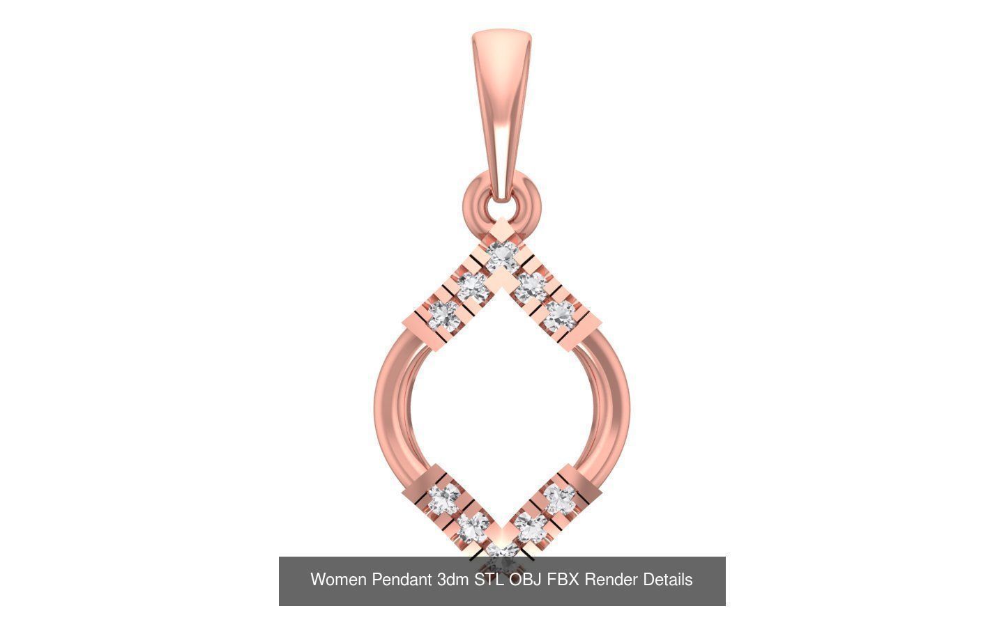 143 Women Unique Pendant 3dm STL OBJ FBX Details Collection _83