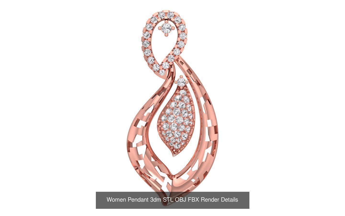 143 Women Unique Pendant 3dm STL OBJ FBX Details Collection _48