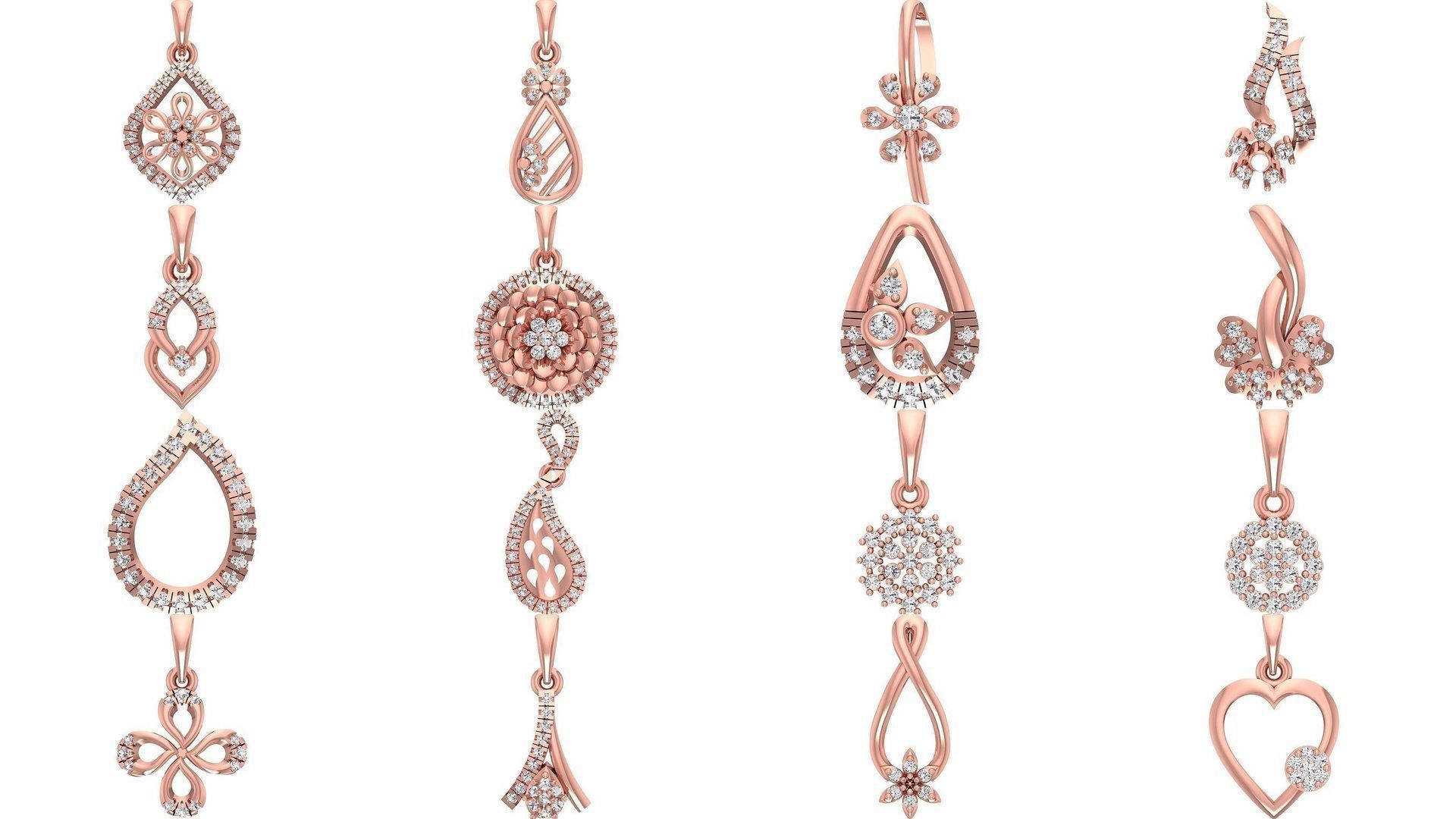 143 Women Unique Pendant 3dm STL OBJ FBX Details Collection _3