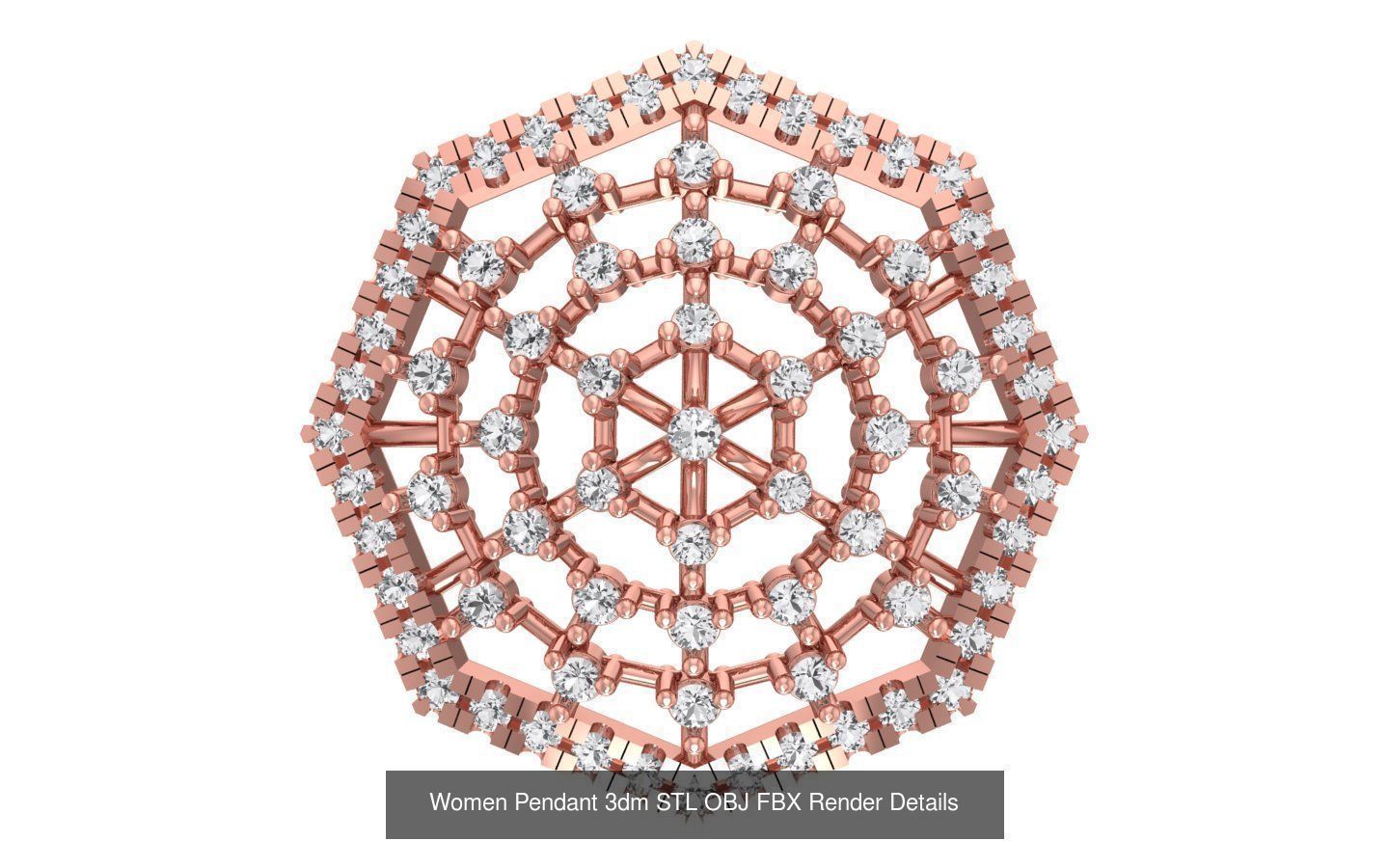 143 Women Unique Pendant 3dm STL OBJ FBX Details Collection _11