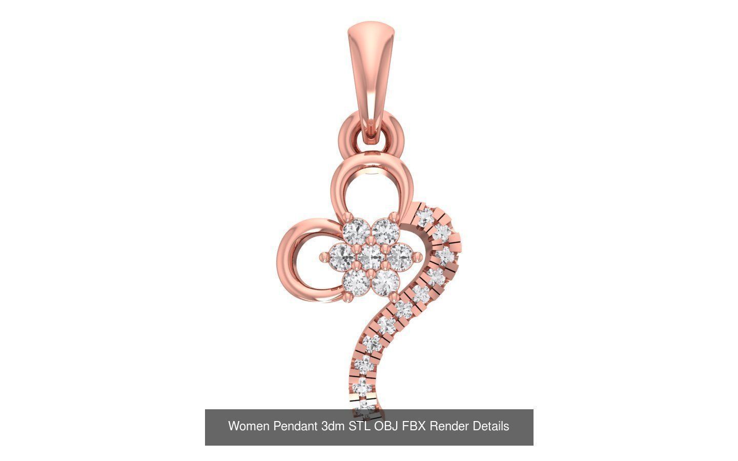 143 Women Unique Pendant 3dm STL OBJ FBX Details Collection _55