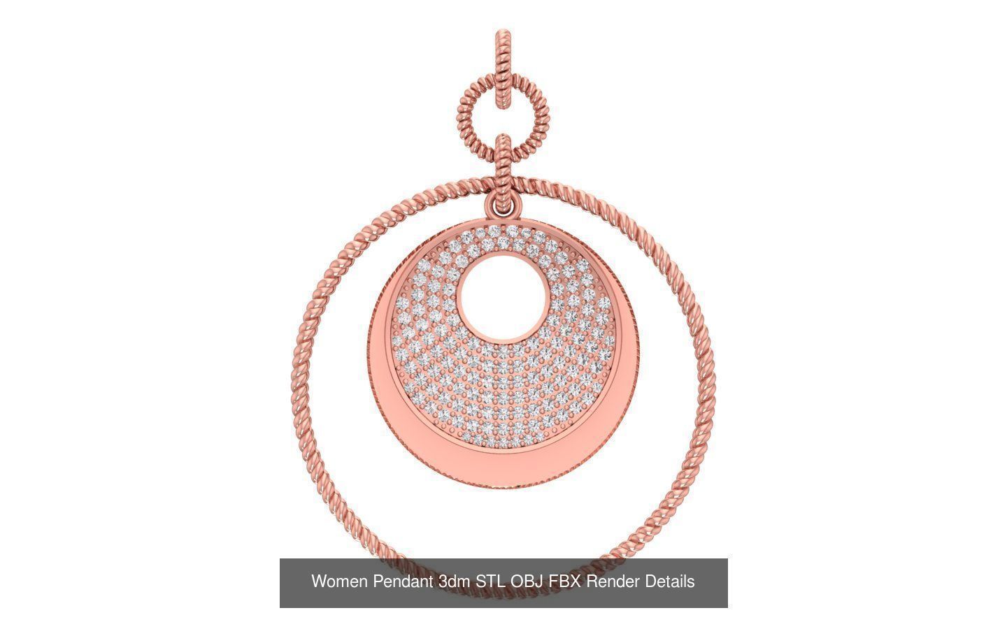 143 Women Unique Pendant 3dm STL OBJ FBX Details Collection _35
