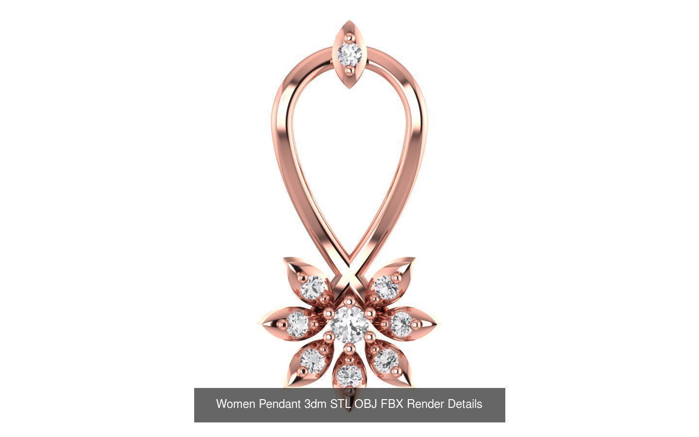 143 Women Unique Pendant 3dm STL OBJ FBX Details Collection _136
