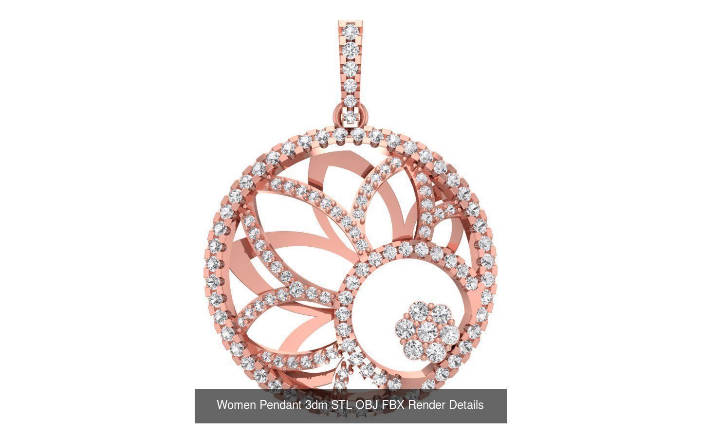 143 Women Unique Pendant 3dm STL OBJ FBX Details Collection _26