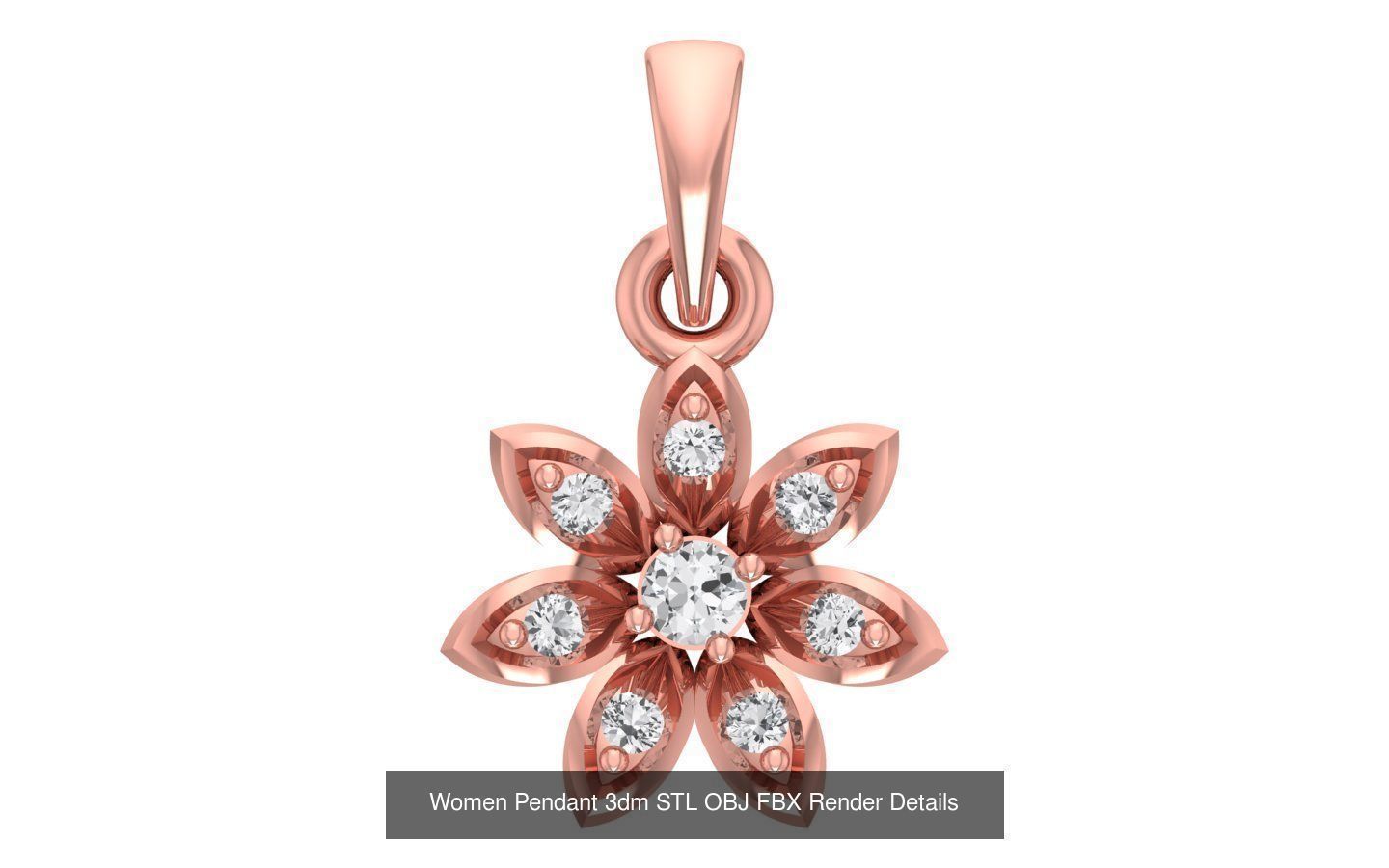 143 Women Unique Pendant 3dm STL OBJ FBX Details Collection _50