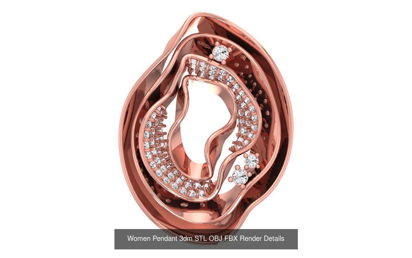 143 Women Unique Pendant 3dm STL OBJ FBX Details Collection _43