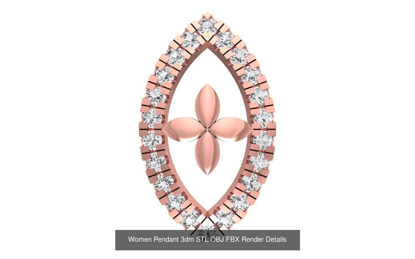 143 Women Unique Pendant 3dm STL OBJ FBX Details Collection _111