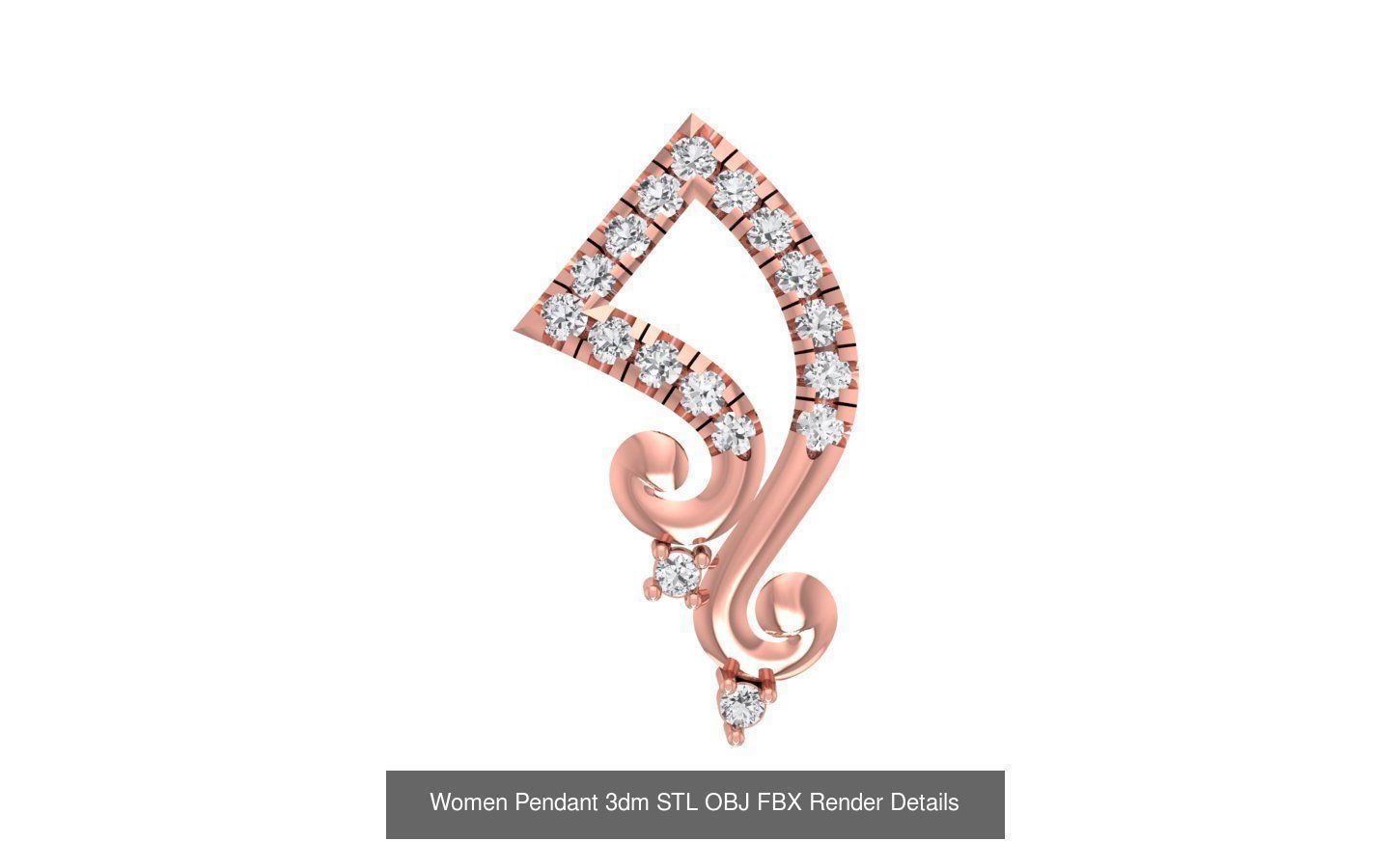 143 Women Unique Pendant 3dm STL OBJ FBX Details Collection _105