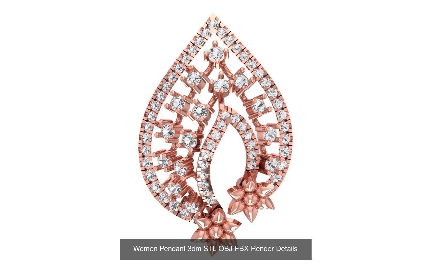 143 Women Unique Pendant 3dm STL OBJ FBX Details Collection _31