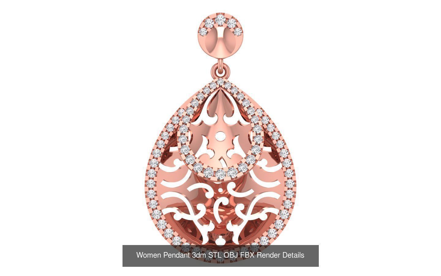 143 Women Unique Pendant 3dm STL OBJ FBX Details Collection _44