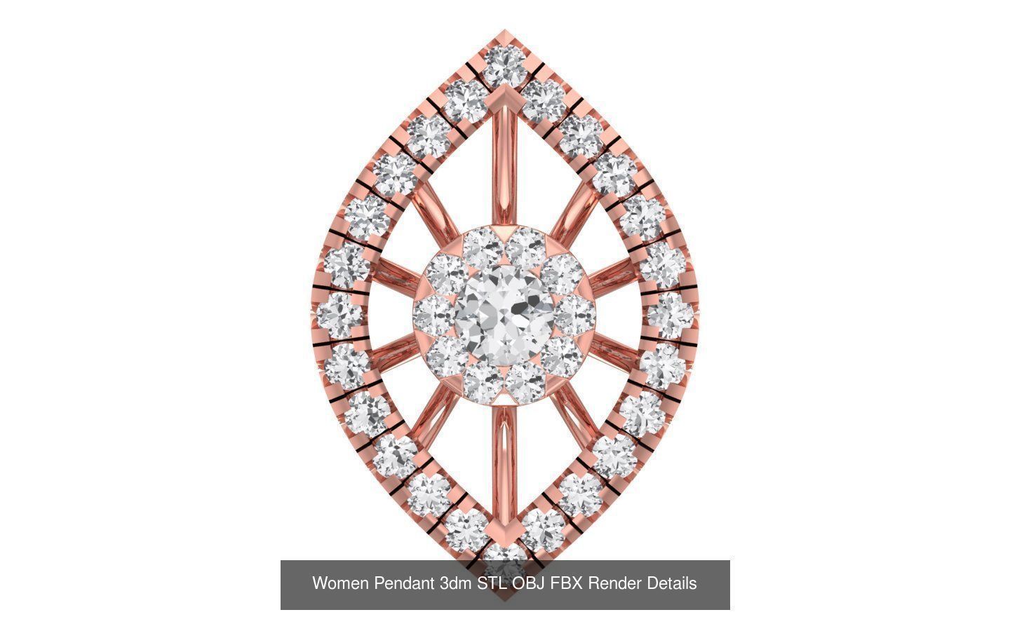 143 Women Unique Pendant 3dm STL OBJ FBX Details Collection _110