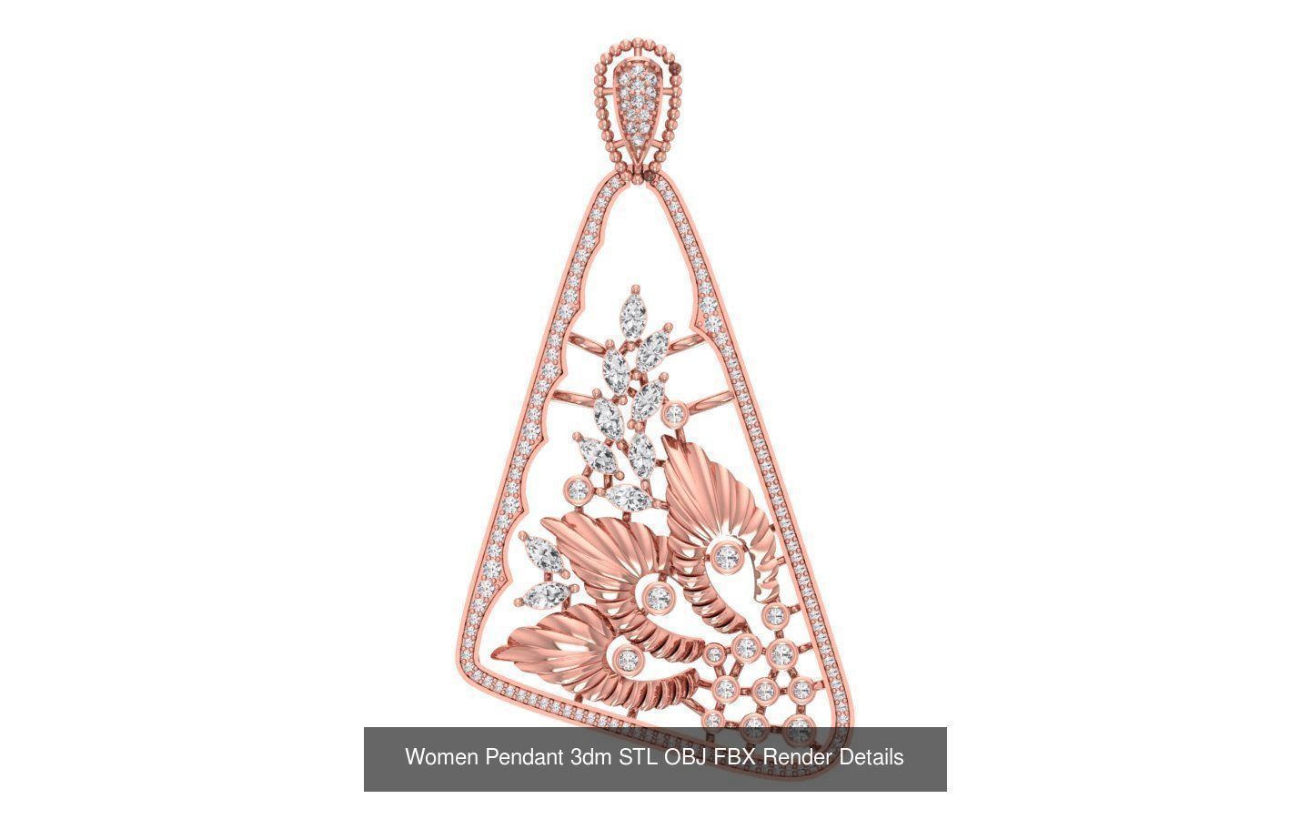 143 Women Unique Pendant 3dm STL OBJ FBX Details Collection _34
