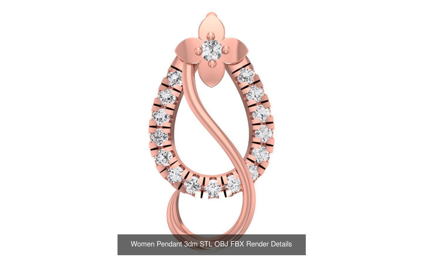 143 Women Unique Pendant 3dm STL OBJ FBX Details Collection _96