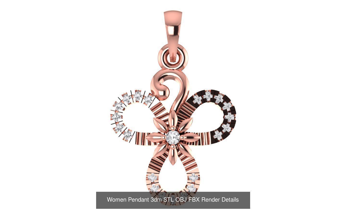 143 Women Unique Pendant 3dm STL OBJ FBX Details Collection _137