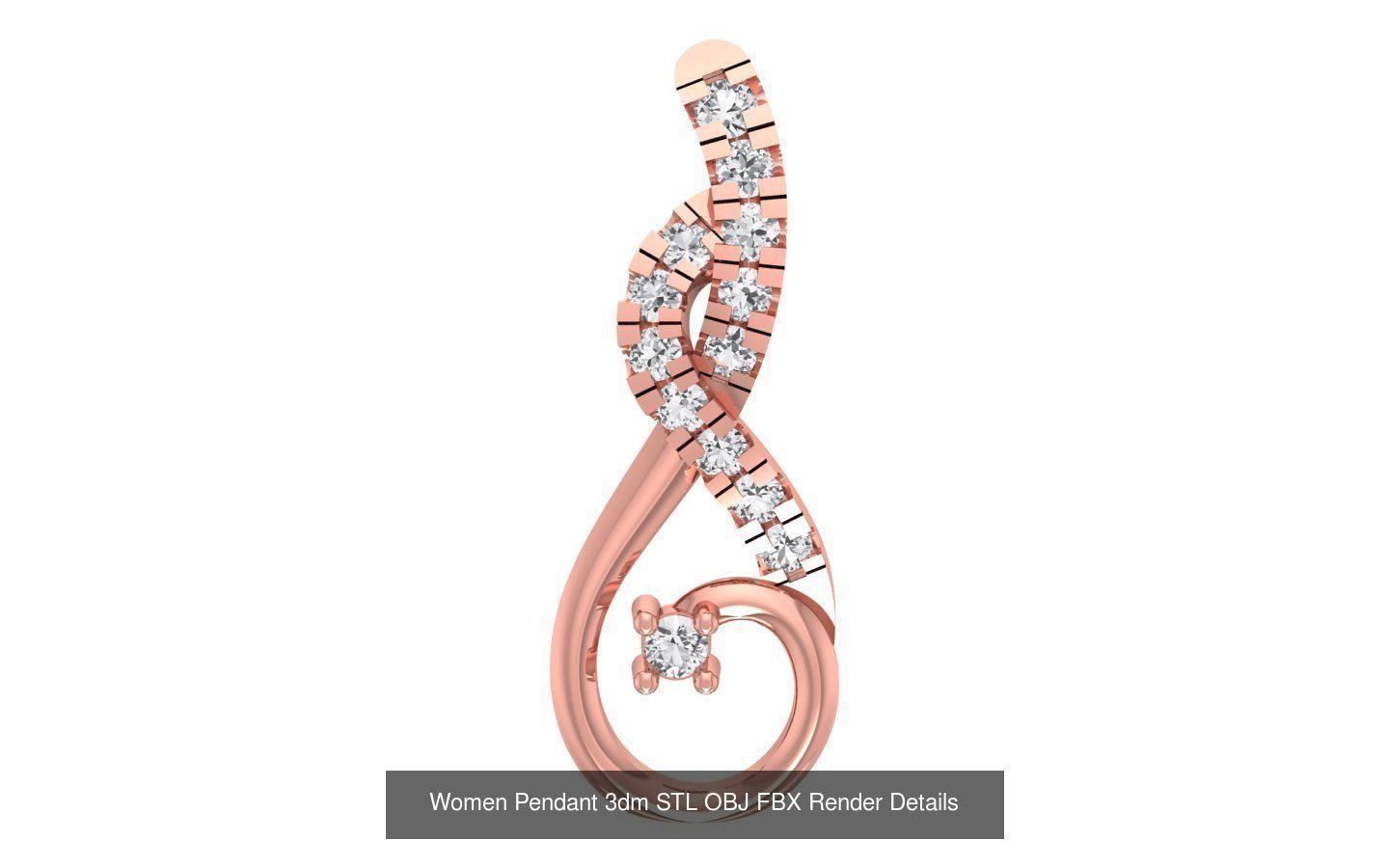143 Women Unique Pendant 3dm STL OBJ FBX Details Collection _100