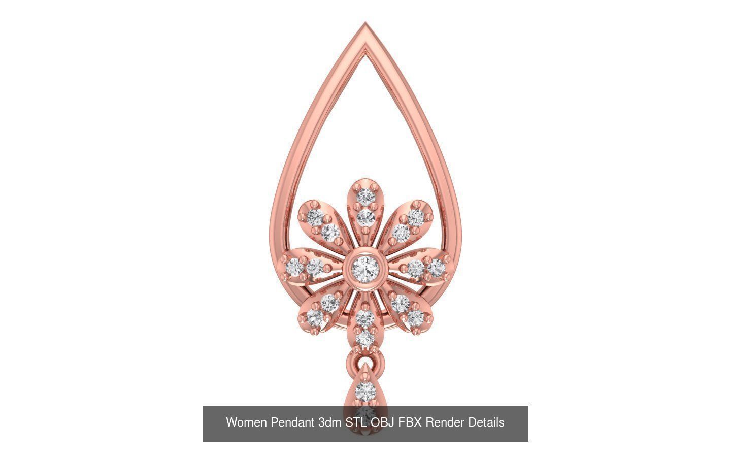 143 Women Unique Pendant 3dm STL OBJ FBX Details Collection _133