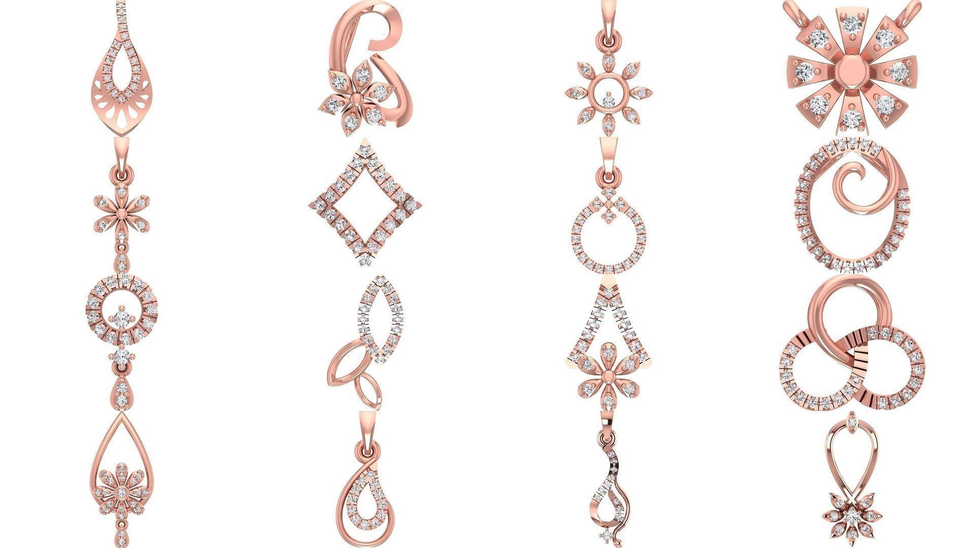 143 Women Unique Pendant 3dm STL OBJ FBX Details Collection _7