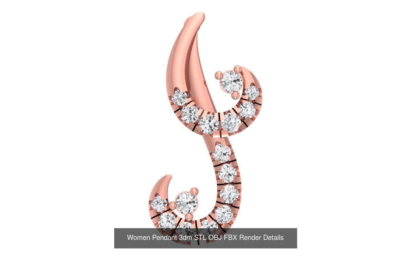 143 Women Unique Pendant 3dm STL OBJ FBX Details Collection _107