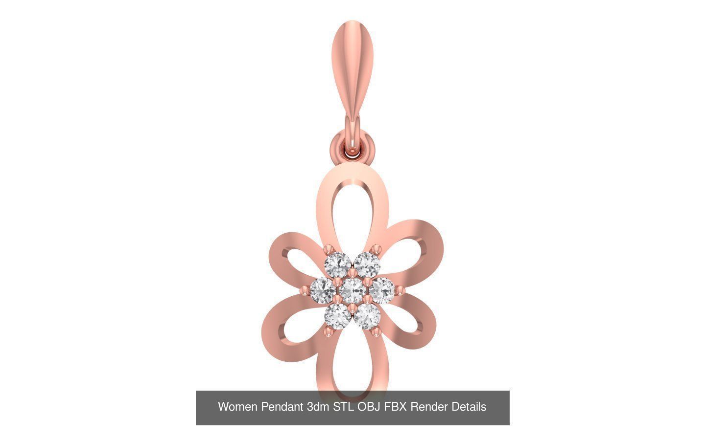 143 Women Unique Pendant 3dm STL OBJ FBX Details Collection _144