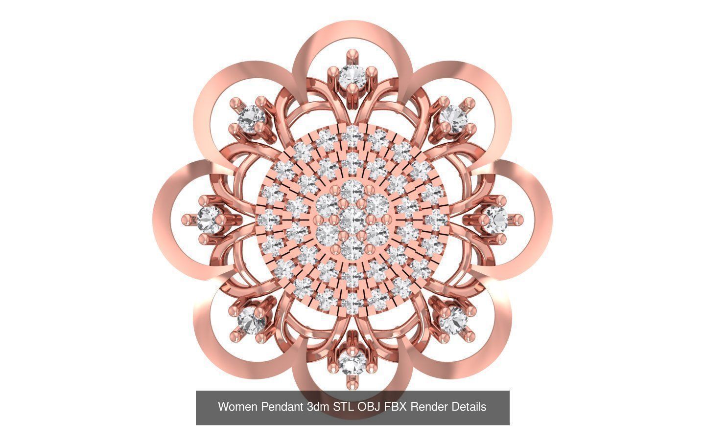 143 Women Unique Pendant 3dm STL OBJ FBX Details Collection _117