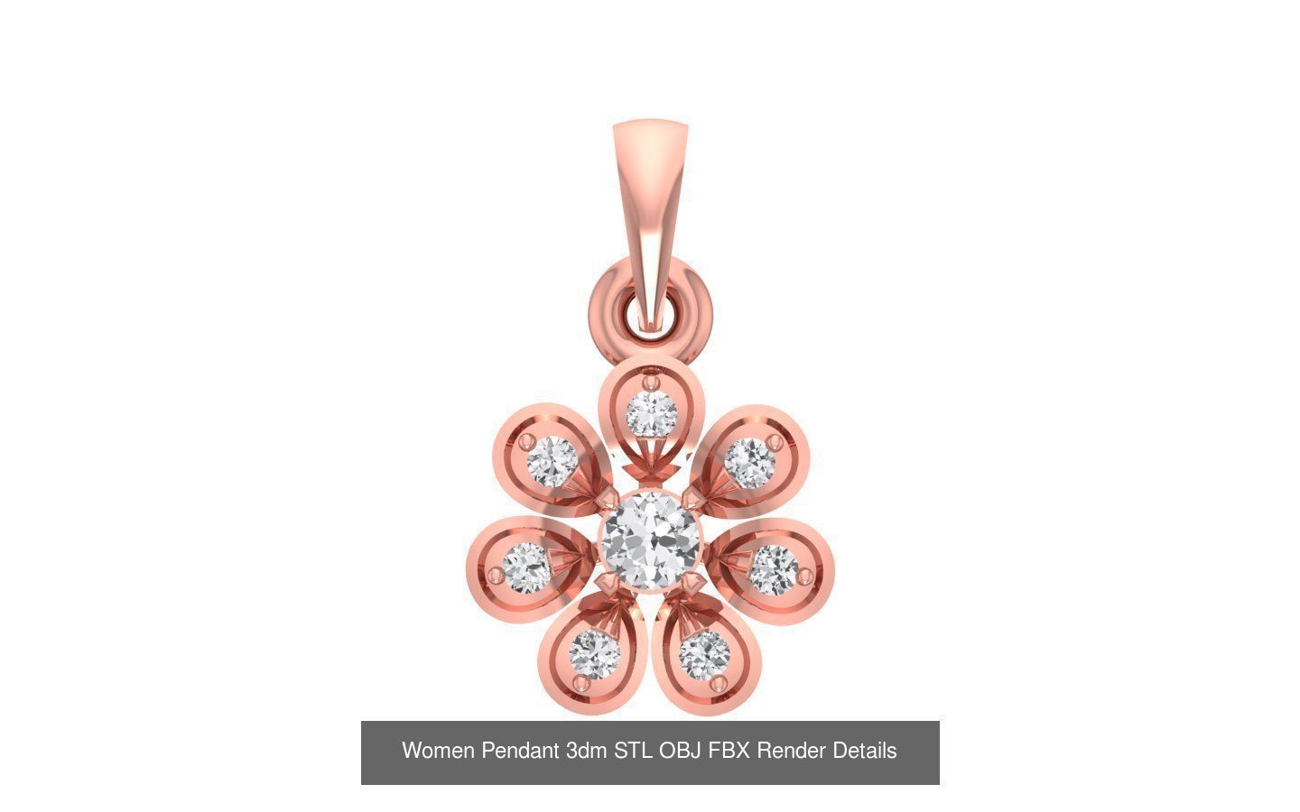 143 Women Unique Pendant 3dm STL OBJ FBX Details Collection _150