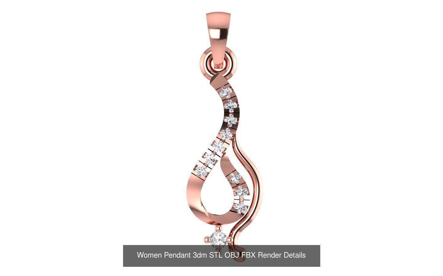 143 Women Unique Pendant 3dm STL OBJ FBX Details Collection _135