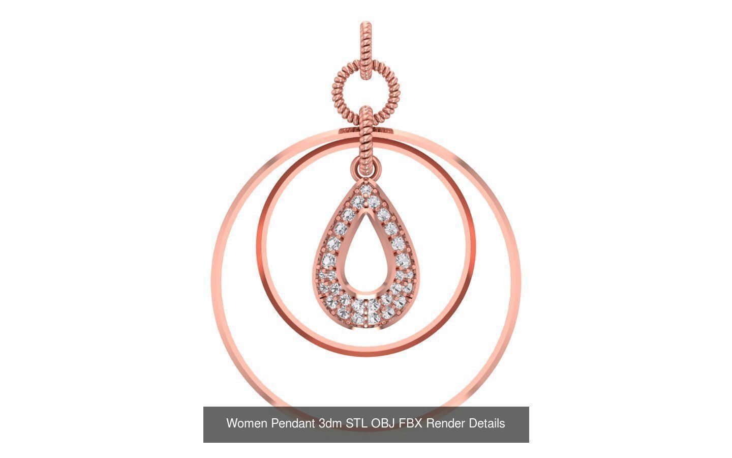 143 Women Unique Pendant 3dm STL OBJ FBX Details Collection _36