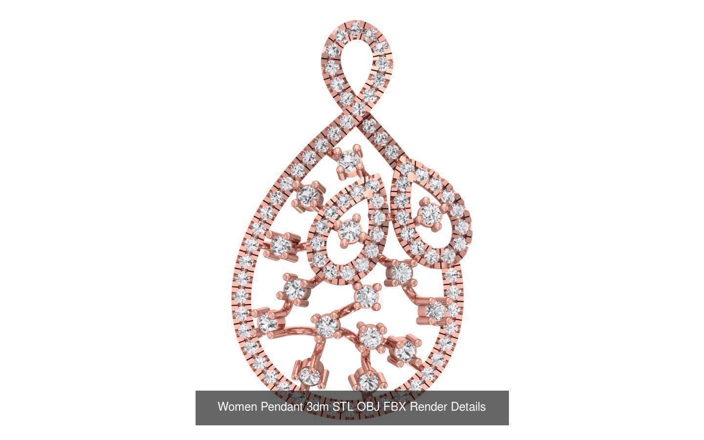 143 Women Unique Pendant 3dm STL OBJ FBX Details Collection _40
