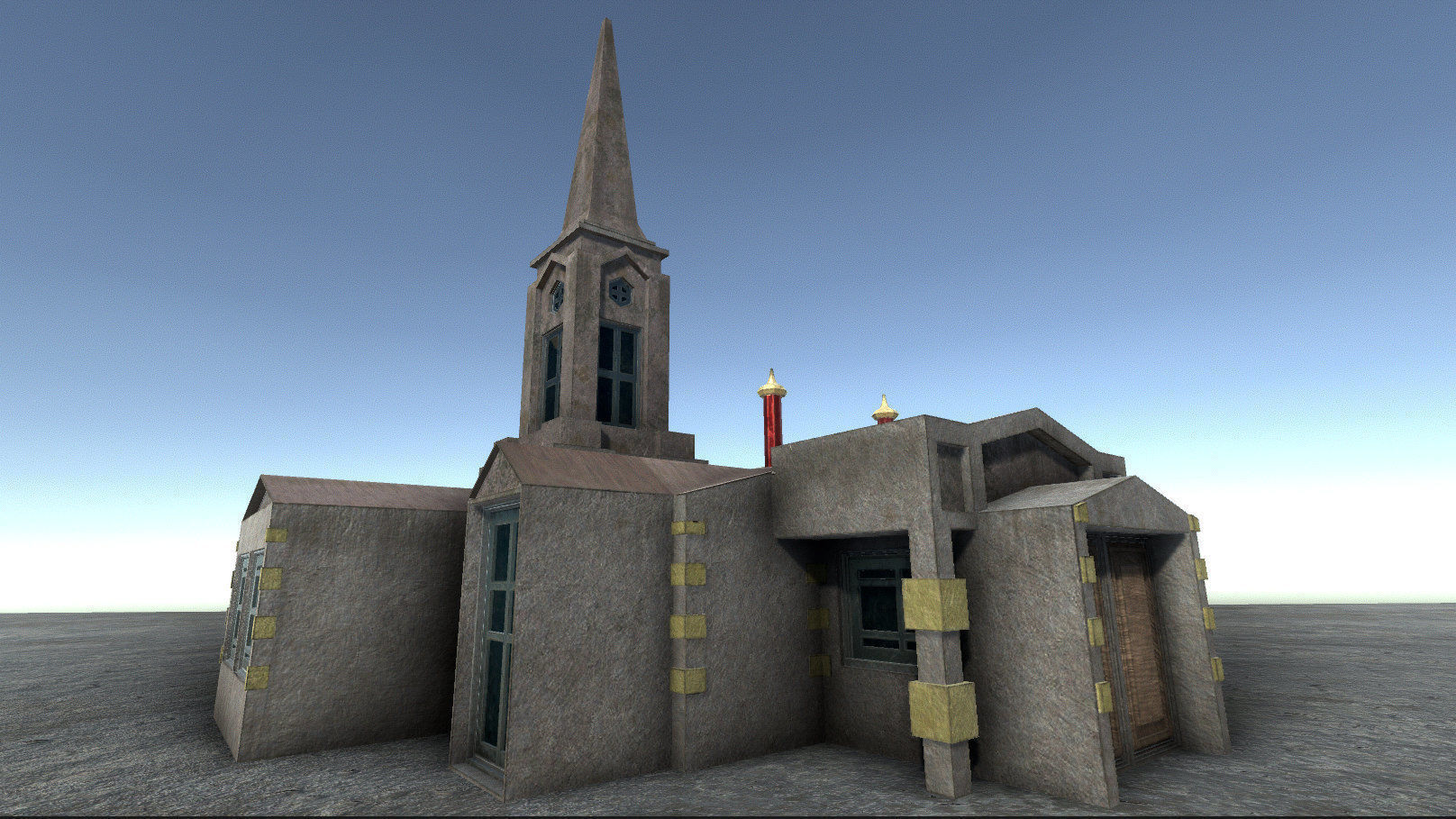 42 buildings for Unity and Unreal Engine Package Low-poly 3D model_40