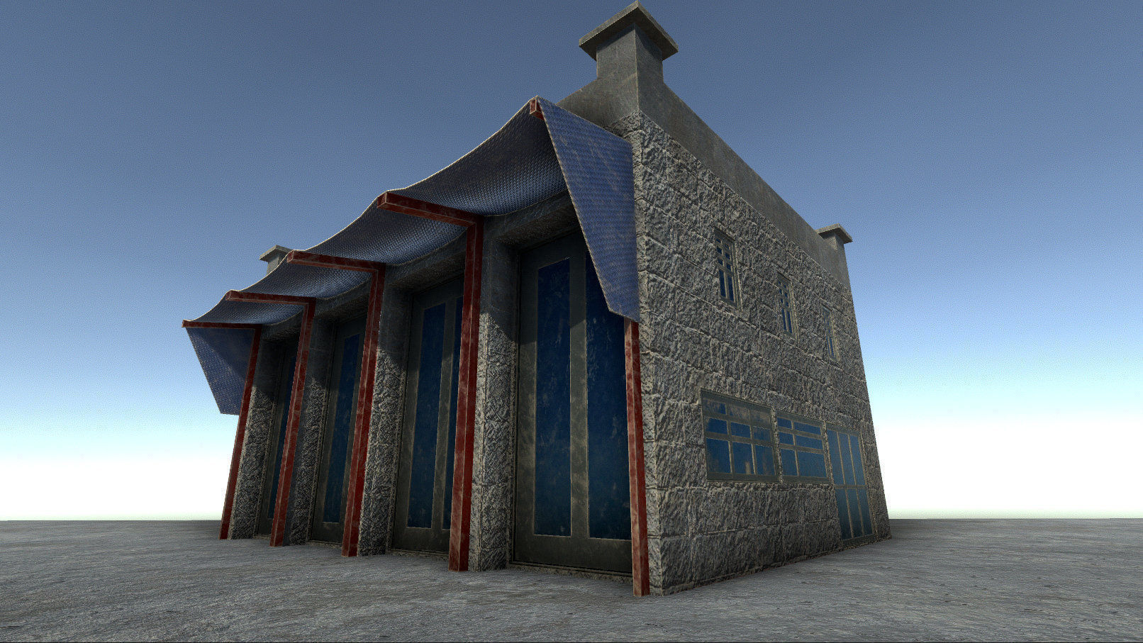 42 buildings for Unity and Unreal Engine Package Low-poly 3D model_11