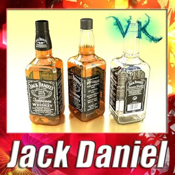 Jack Daniels Bottle 3D model_0