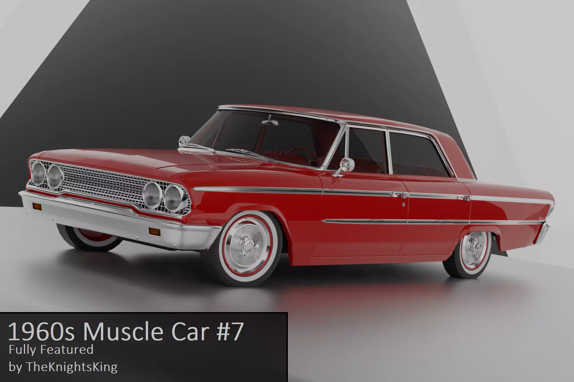 1960s Muscle Car 7 Fully Featured Low-poly 3D model