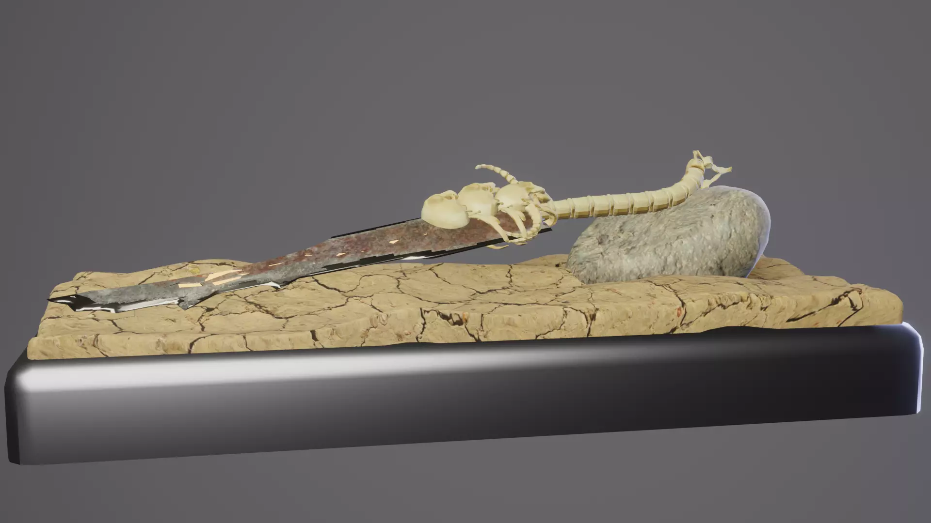 Bone Great Sword 3D model_0