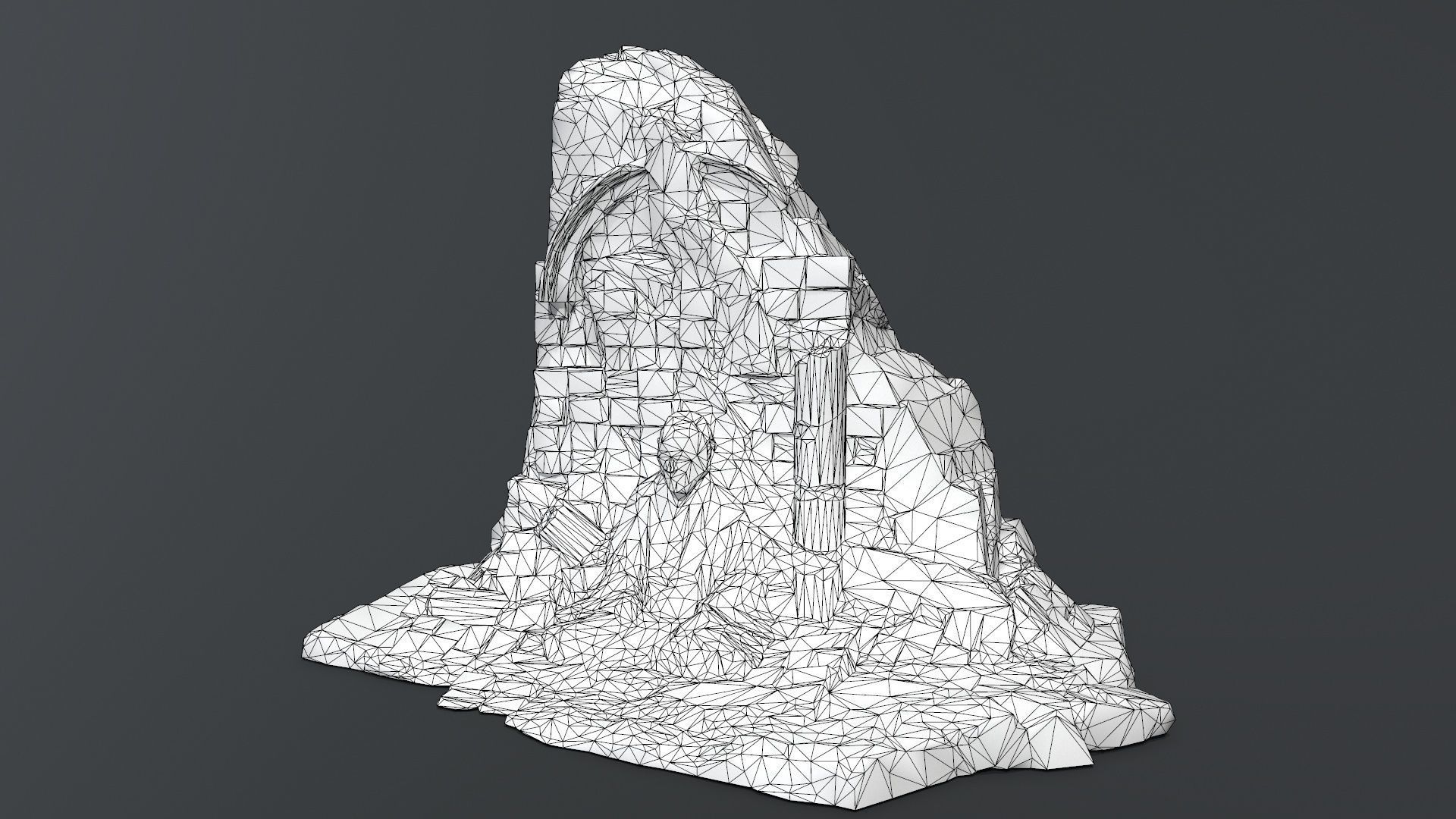 Buddha Rock Low-poly 3D model_10