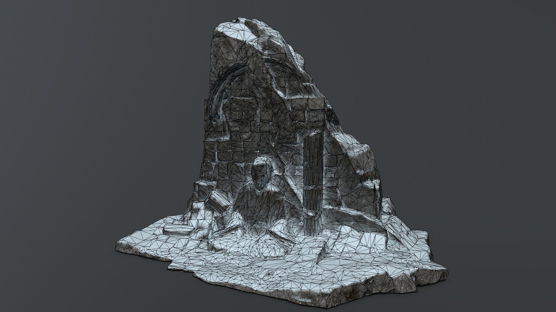 Buddha Rock Low-poly 3D model_9