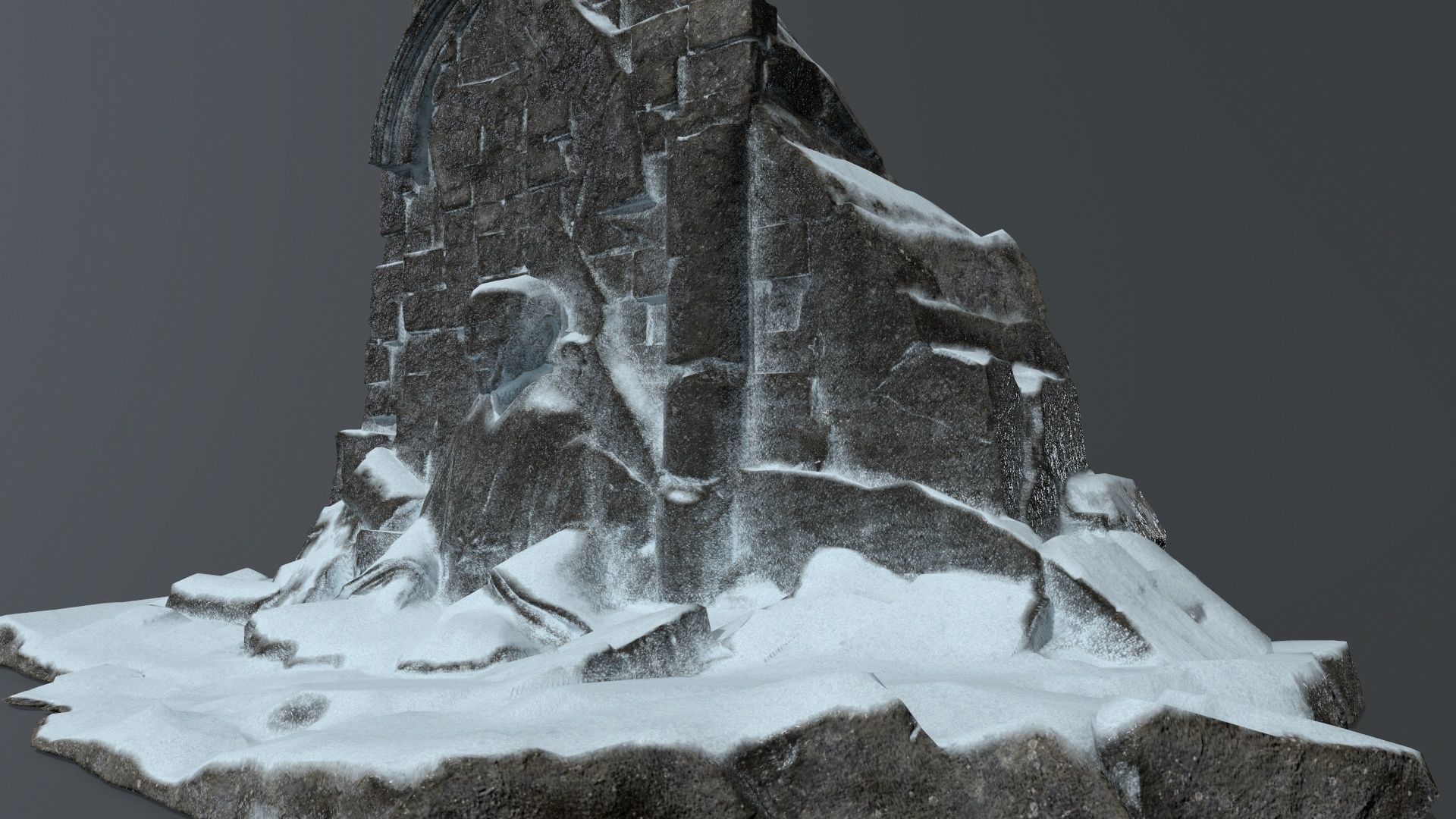 Buddha Rock Low-poly 3D model_7