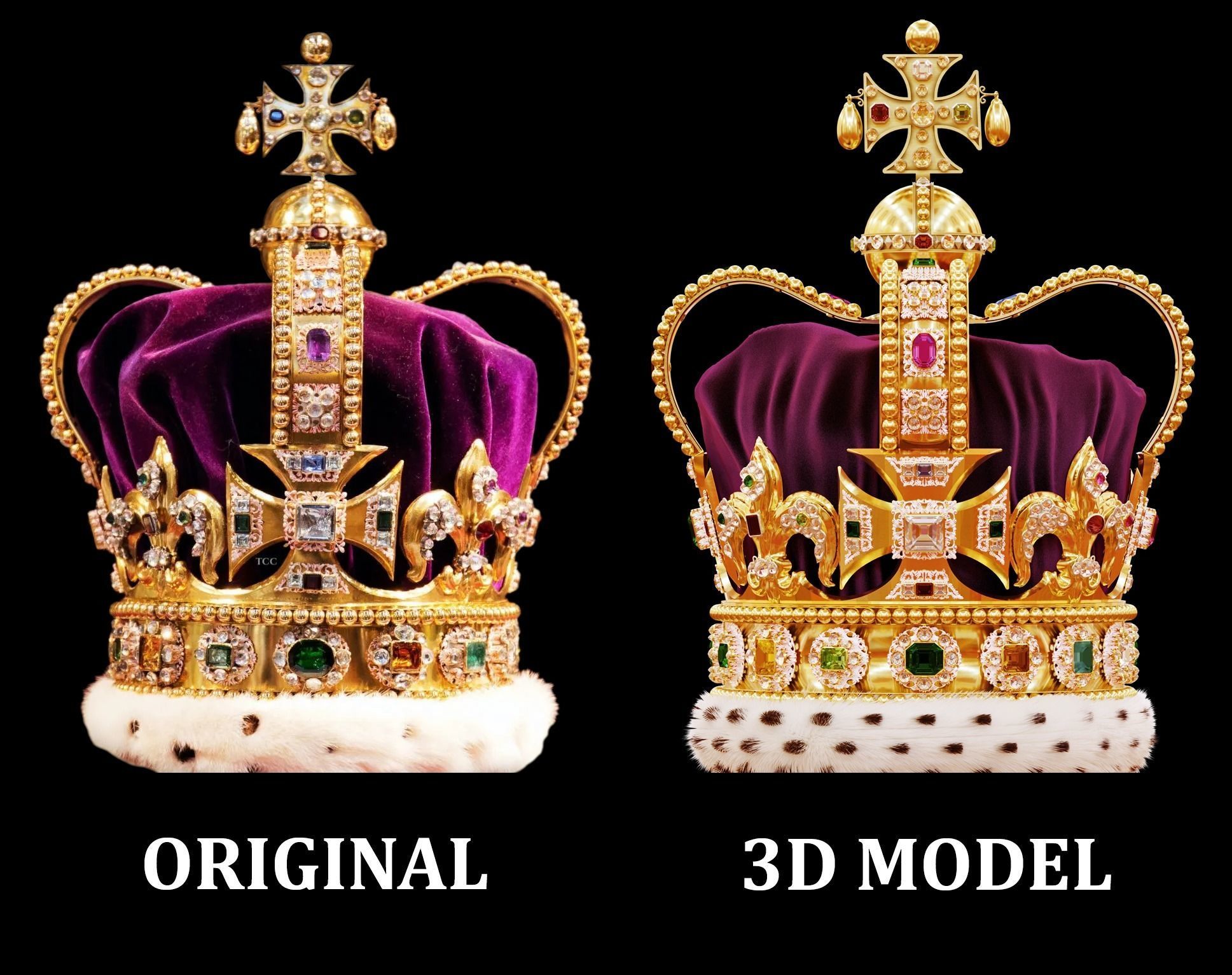 St Edwards Crown - High-Poly 3D model_20