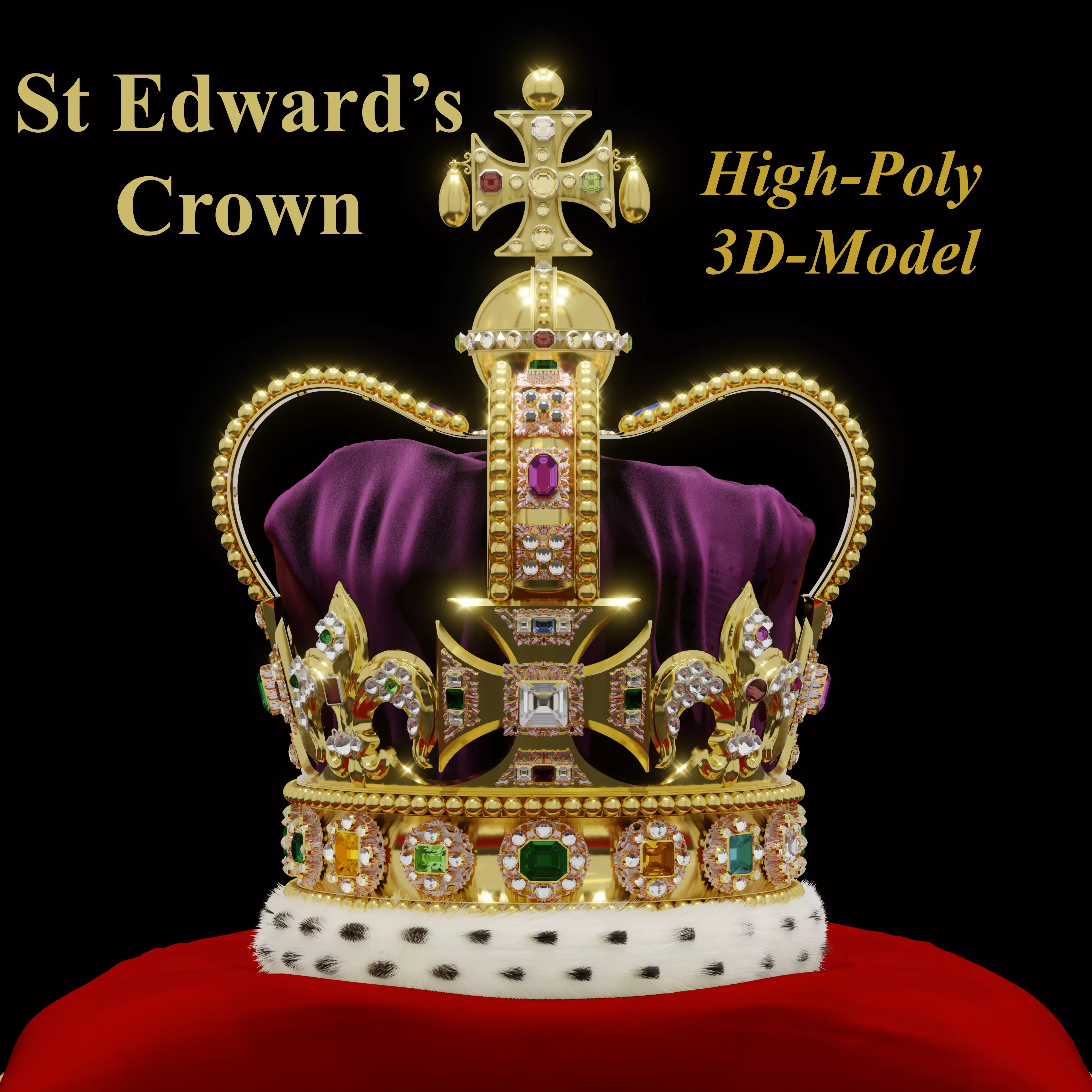 St Edwards Crown - High-Poly 3D model_0