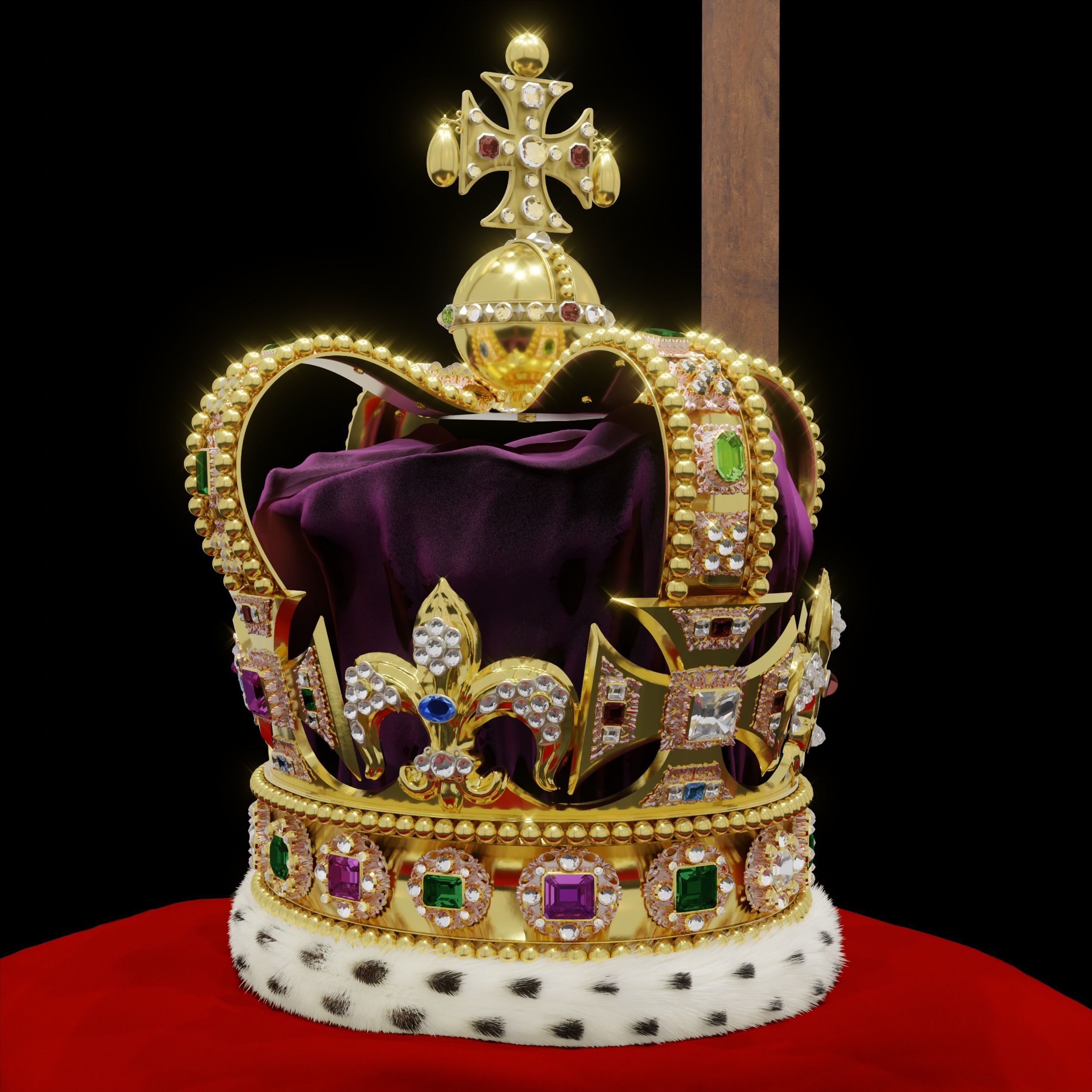 St Edwards Crown - High-Poly 3D model_6