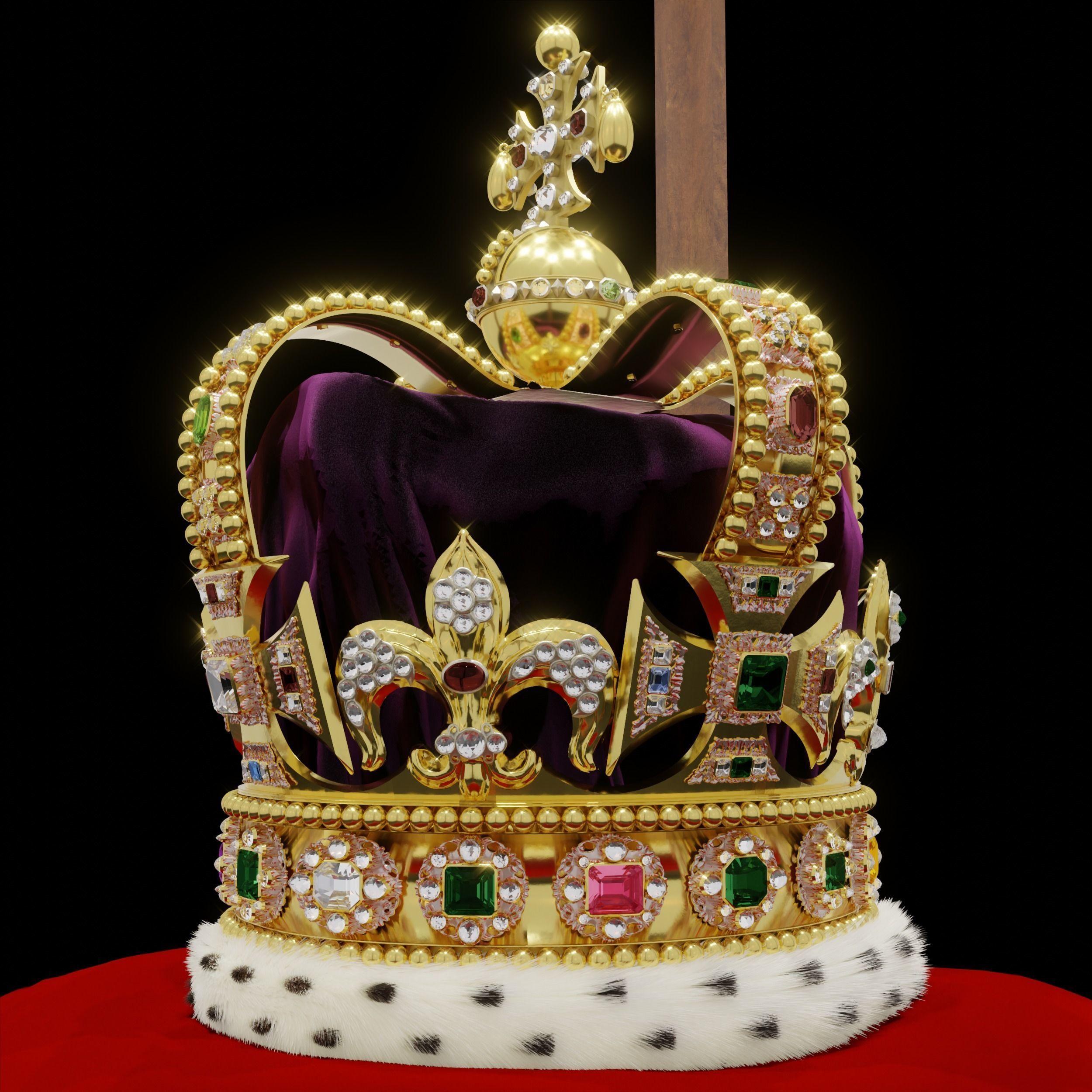 St Edwards Crown - High-Poly 3D model_12