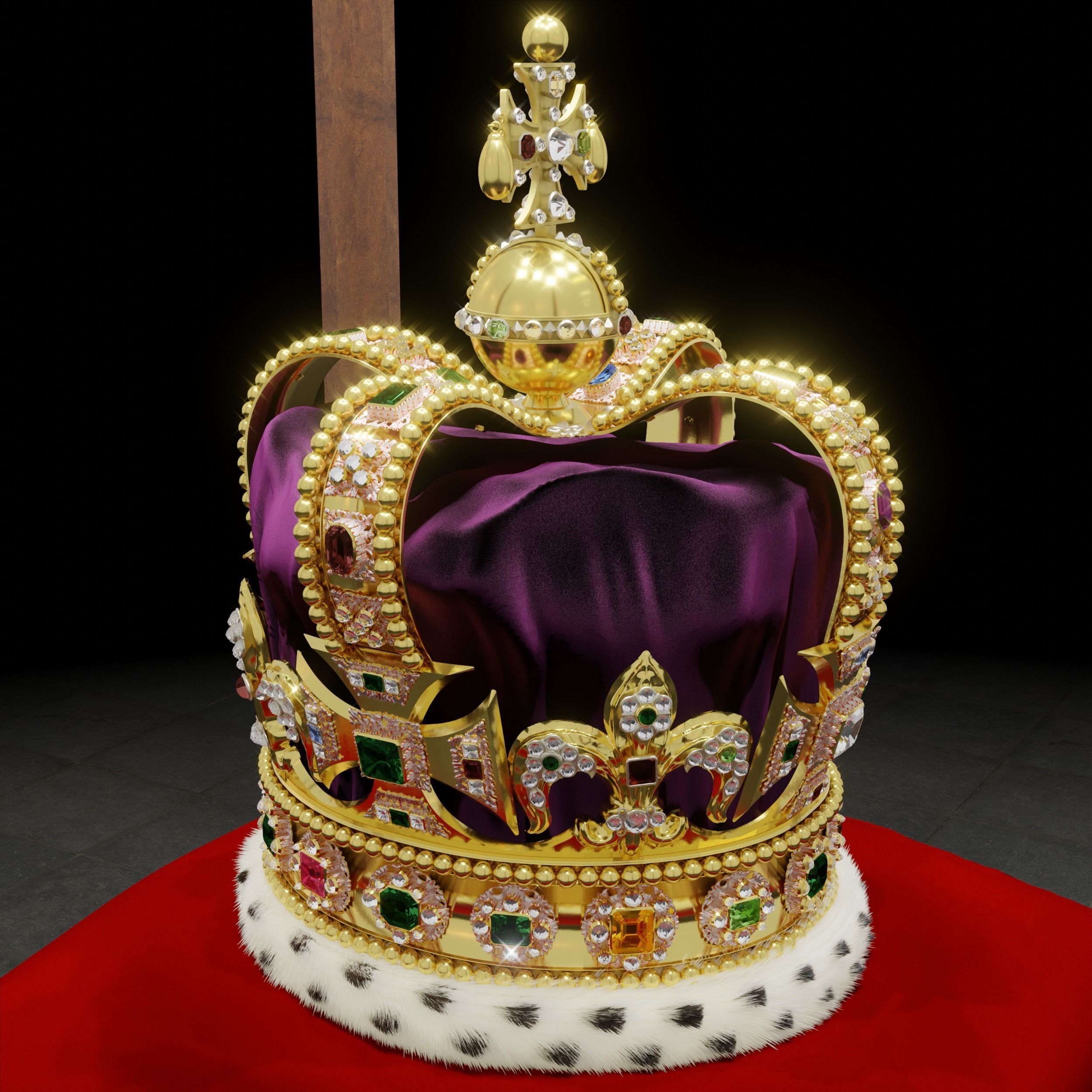 St Edwards Crown - High-Poly 3D model_16