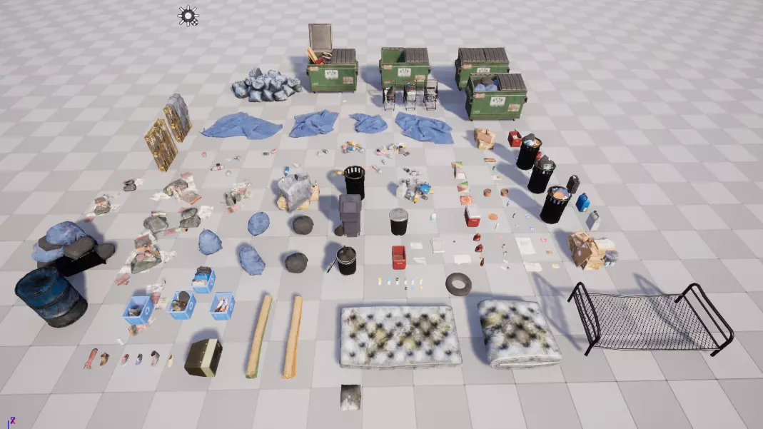 Game Ready Garbage pack lowpoly Low-poly 3D model