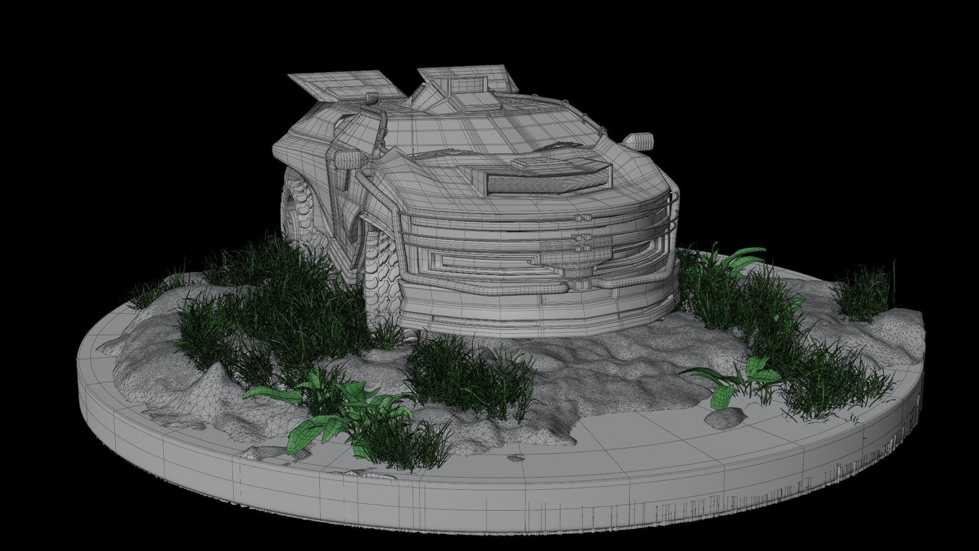 Sci fi CAR Military - Off road - Original Concept Humvee Rigged 3D model_20