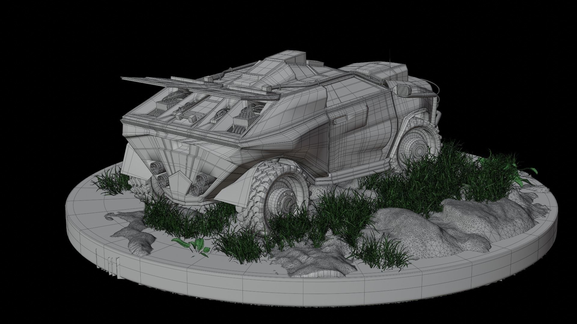 Sci fi CAR Military - Off road - Original Concept Humvee Rigged 3D model_21